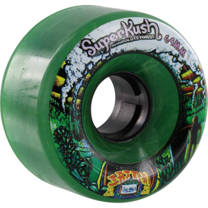 Satori Goo Ball Super Kush 64mm 78a Clear Green Longboard Wheels (Set of 4)