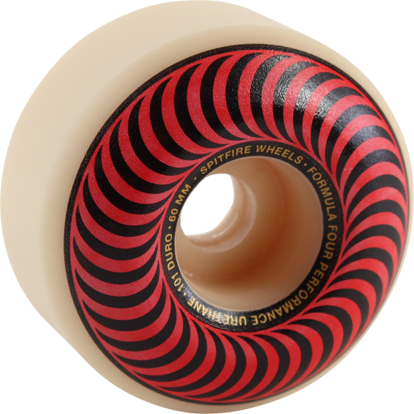 Spitfire F4 101a Classic Swirl 60mm White W/Red/Bronze Skateboard Wheels (Set of 4)