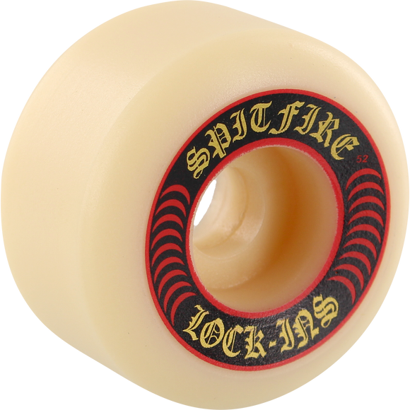 Spitfire F4 101a Lock Ins 52mm White W/Red Skateboard Wheels (Set of 4)