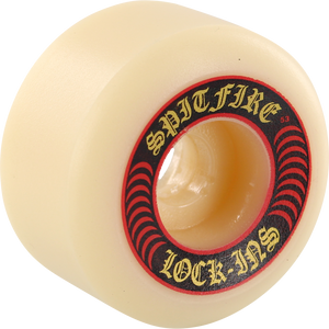 Spitfire F4 101a Lock Ins 53mm White W/Red Skateboard Wheels (Set of 4)