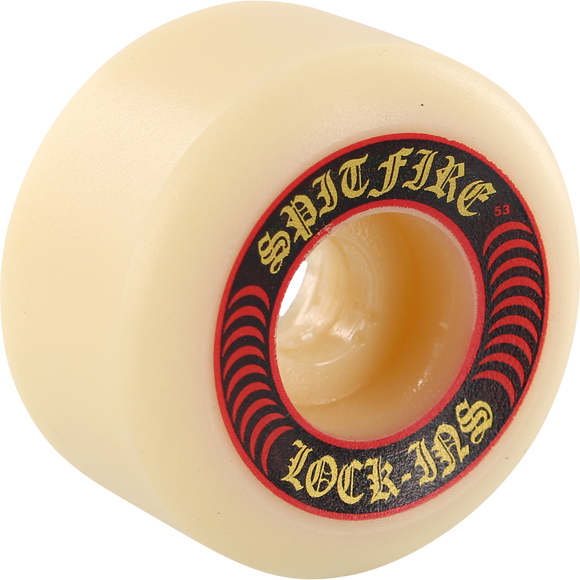 Spitfire F4 101a Lock Ins 53mm White W/Red Skateboard Wheels (Set of 4)