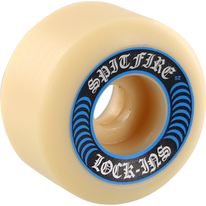 Spitfire F4 99a Lock Ins 52mm White W/Blu Skateboard Wheels (Set of 4)