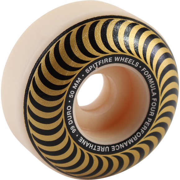 Spitfire F4 99a Classic Swirl 50mm White W/Bronze Skateboard Wheels (Set of 4)