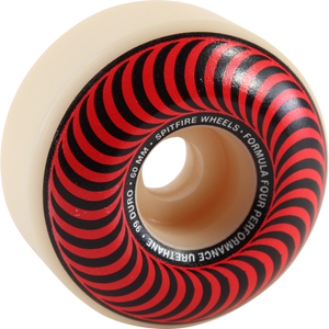 Spitfire F4 99a Classic Swirl 60mm White W/Red Skateboard Wheels (Set of 4)