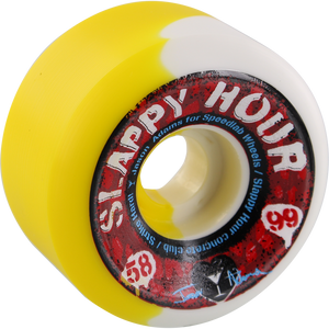 Speedlab Adams Slappy Hour 58mm 99a White/Yellow Swirl Skateboard Wheels (4 Set)