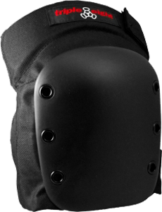 Triple 8 Street Knee Pad L-Black W/Black Cap 