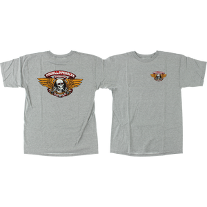 Powell Peralta Winged Ripper T-Shirt - Size: MEDIUM Heather Grey