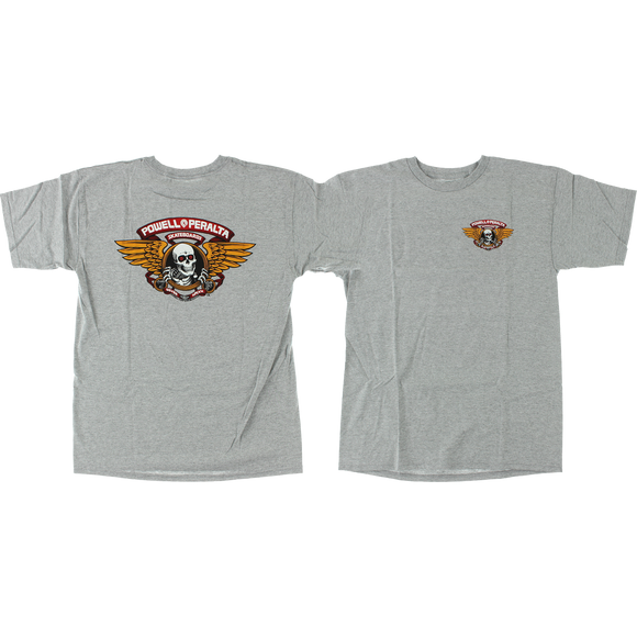 Powell Peralta Winged Ripper T-Shirt - Size: MEDIUM Heather Grey