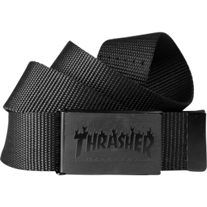 Thrasher Flames Web Belt Black Tonal