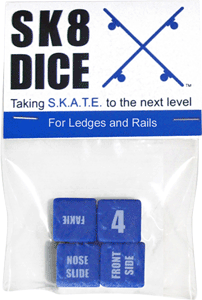 Sk8 Dice Ledge/Rail Game Set -Blue