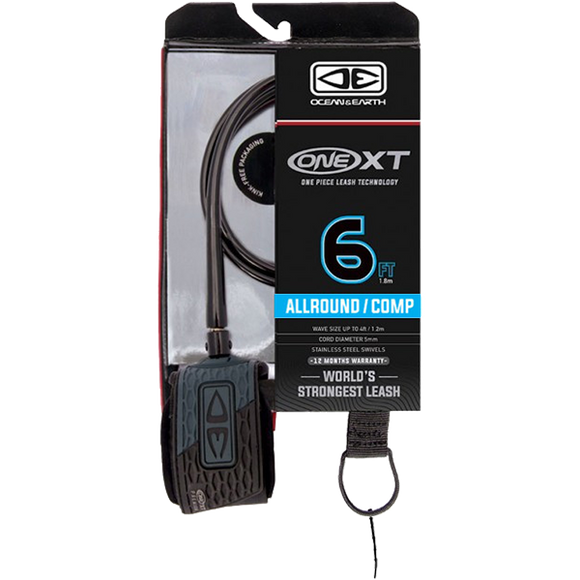 O&E Ocean & Earth One XT Allround Comp Leash 6' Black