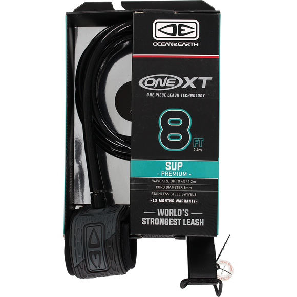 O&E Ocean & Earth One XT Sup Leash 8' Black/Grey