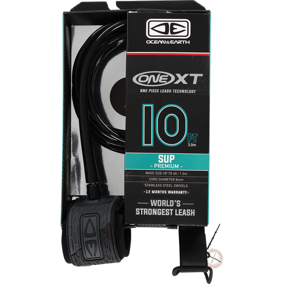 O&E Ocean & Earth One XT Sup Leash 10' Black/Grey