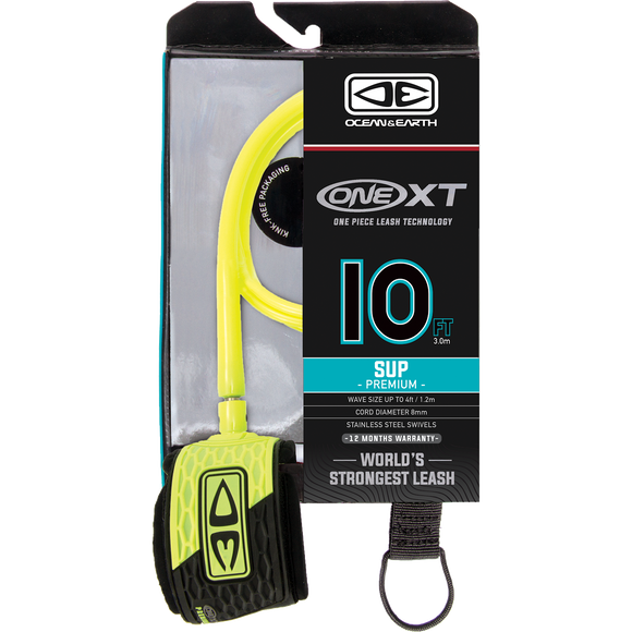 O&E Ocean & Earth One XT Sup Leash 10' Yellow