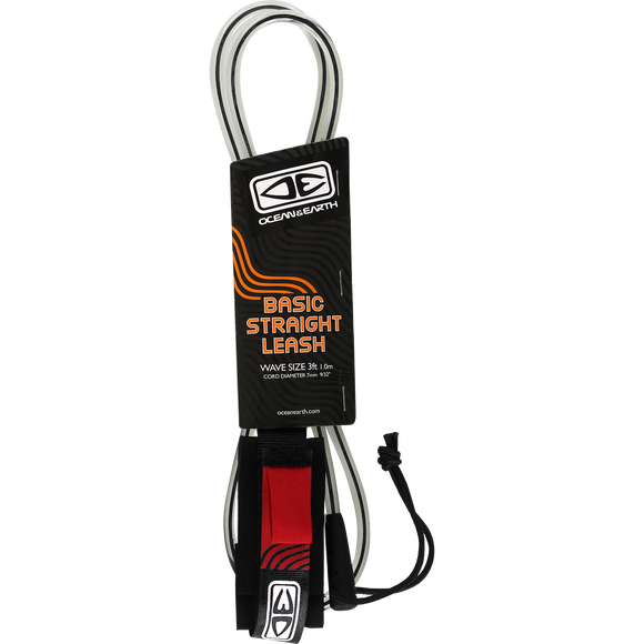 O&E Ocean & Earth Bodyboard Basic Wrist Straight Leash Black