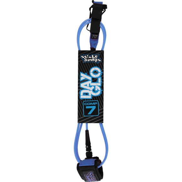 Sticky Bumps Day-Glo Comp 7' Leash Blue