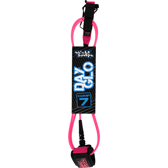 Sticky Bumps Day-Glo Comp 7' Leash Pink