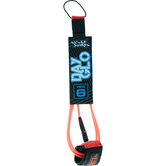 Sticky Bumps Day-Glo Reg 6' Leash Red