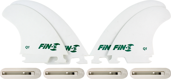 Fin-S Production Set Q-1 Quad White 4 Fins/4 Boxes Surfboard FIN  -  SET OF 4PCS