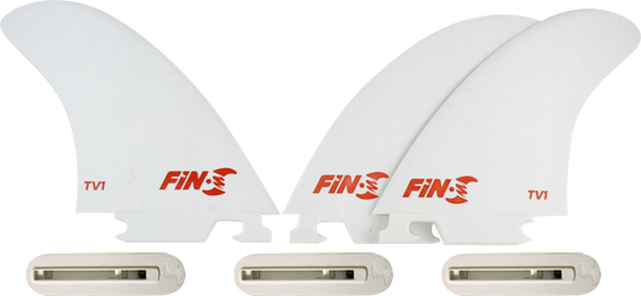 Fin-S Production Set Tv-1 White 3 Fins/3 Boxes Surfboard FIN  -  SET OF 3PCS