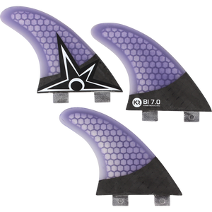 Kinetik Racing B.Irons Carbo Tune Sml Fcs Purple/Black Surfboard FIN  -  SET OF 3PCS