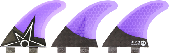 Kinetik Racing B.Irons Carbo Tune xs-S Fcs Purple Surfboard FIN  -  SET OF 3PCS