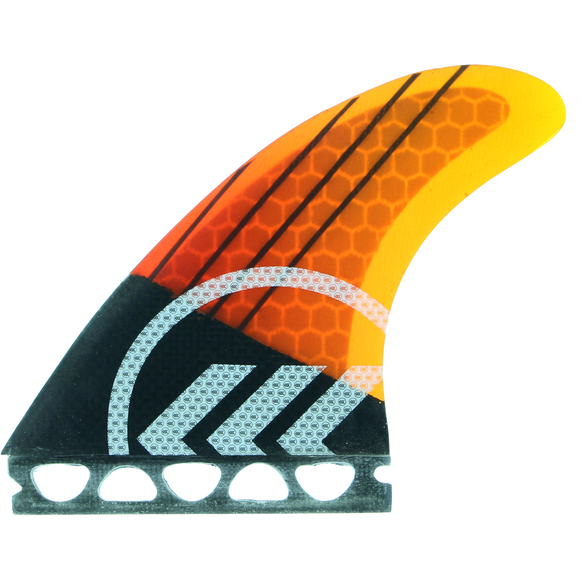 Kinetik Racing Joel Parkinson Carbo Tune Sm Ffs Orange/Black Stripe Surfboard FIN  -  SET OF 3PCS