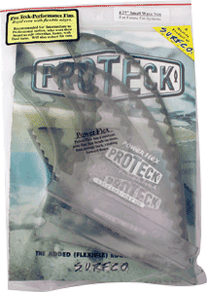 Proteck Pwr-Flex Ffs Thruster 4.25 Clear/Black Surfboard FIN  -  SET OF 3PCS