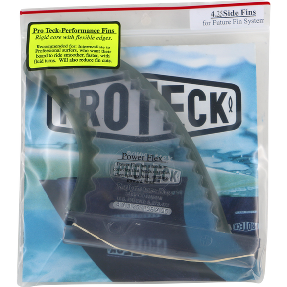 Proteck Pwr-Flex Ffs Side 4.25 Clear/Black Surfboard FIN  -  SET OF 2PCS