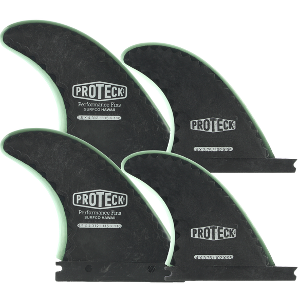 Proteck Perform Ffs Quad 4.5+4.0 Black Surfboard FIN  -  SET OF 4PCS