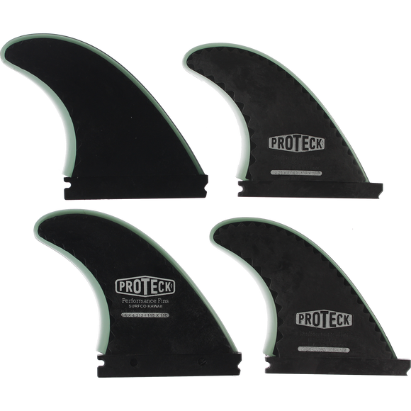 Proteck Perform Ffs Quad 4.5+4.25 Black Surfboard FIN  -  SET OF 4PCS