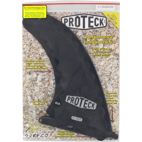 Proteck Perform Lb Center 9.0 Black Surfboard FIN  -  1 SINGLE FIN