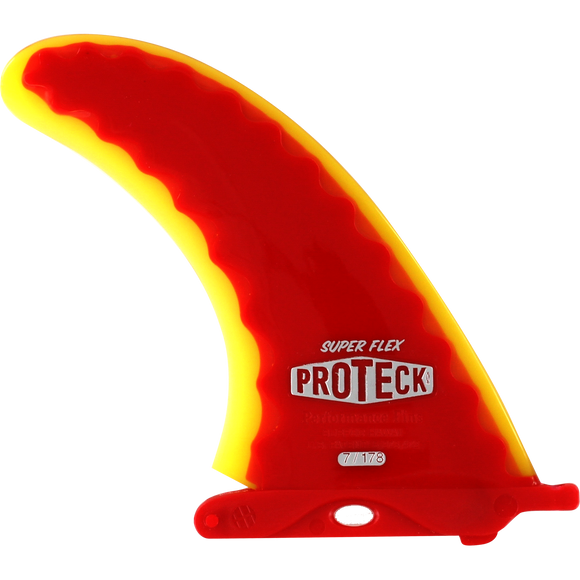 Proteck Super Flex Lb Center 7.0 Red/Yellow Surfboard FIN  -  1 SINGLE FIN