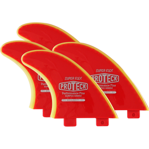 Proteck Super Flex Fcs Sup Quad Set 4.5 Red/Yellow Surfboard FIN  -  SET OF 4PCS