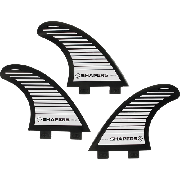 Shapers Australia S-5 Fcs Black 3fin Set Surfboard FIN  -  SET OF 3PCS