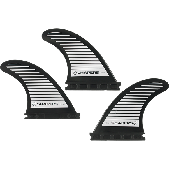 Shapers Australia S-5 Future Black 3fin Set Surfboard FIN  -  SET OF 3PCS