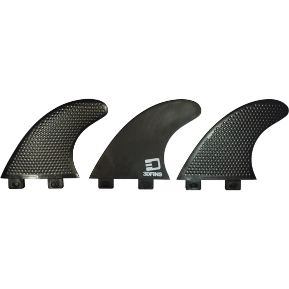 3D xcs Lite Twin-Tab xs Kerr Black Surfboard FIN  -  SET OF 3PCS