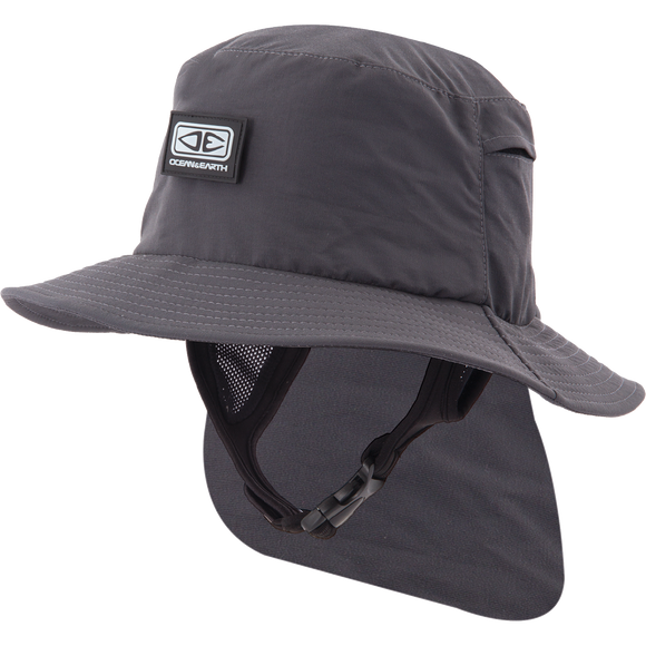 Ocean and Earth Mens Indo Stiff Peak Surf HAT - M-Black 