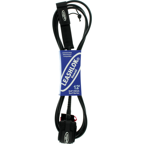 Leashlok Sup Mega Surf12' Leash Black 9mm