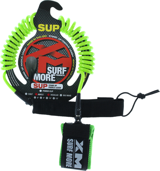 XM SUP Coiled Regular Ankle Leash 8' Green | Universo Extremo Boards Surf & Skate