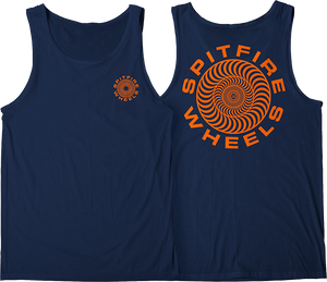 Spitfire Classic 87 Swrl Tank Top Size: MEDIUM Navy/Orange