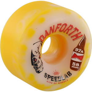 Speedlab Danforth Pro Se 58mm 97a Yellow/White Swirl Skate Wheels (Set of 4)