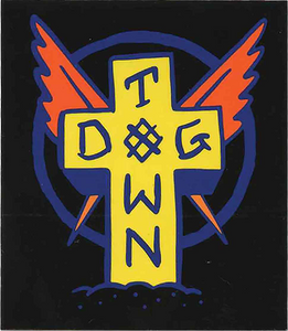 Dogtown Scratch Cross Decal Black