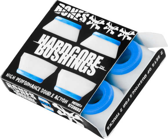 Bones Wheels Hardcore 4pc Soft White/Blue Bushings