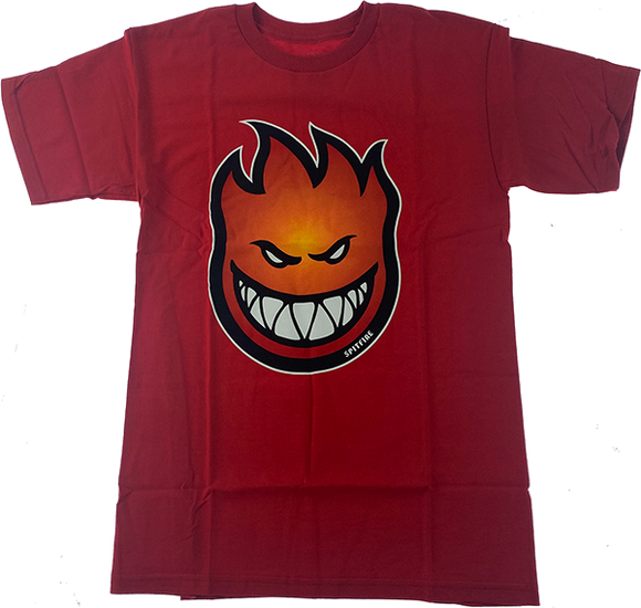 Spitfire Bighead Fade Fill T-Shirt - Size: SMALL Red/Orange