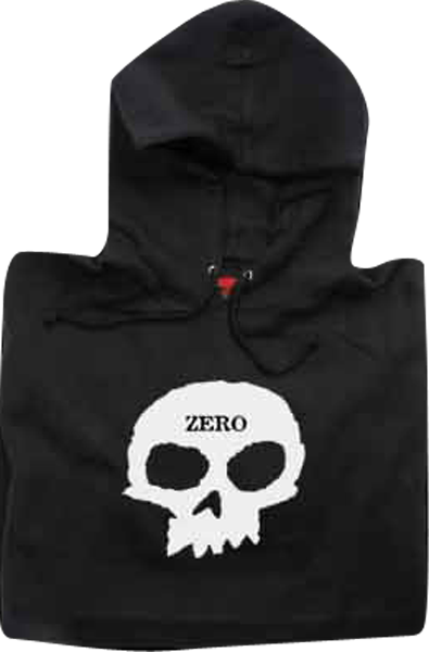 Zero Single Skull Hooded Sweatshirt - MEDIUM Black/White