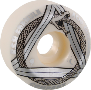 Acid Rem Serpent Sidecut 53mm 101a White/Silver Skateboard Wheels (Set of 4)