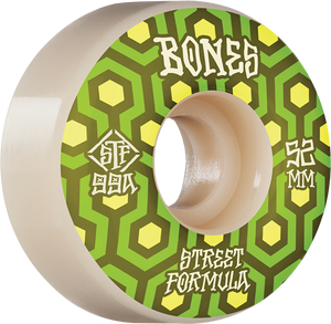 Bones Wheels STF V1 Retros 52mm 99a White Skateboard Wheels (Set of 4)