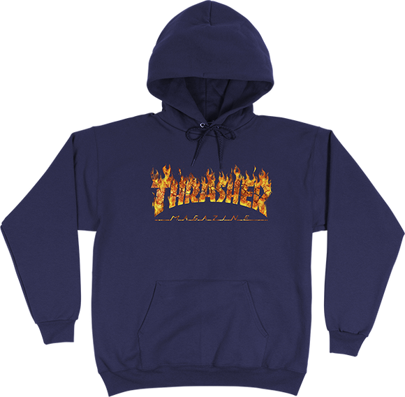 Thrasher Inferno Hooded Sweatshirt - SMALL Navy