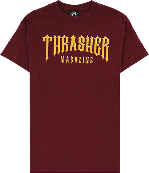 Thrasher Low Low Logo T-Shirt - Size: MEDIUM Maroon